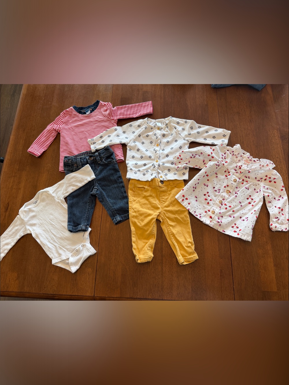 Bundle: 3-6 month Baby Girl Shirts and Pants